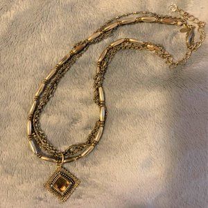 Premier Designs #20218 BRAZIL Four-Strand Necklace with Aurora Borealis Pendant